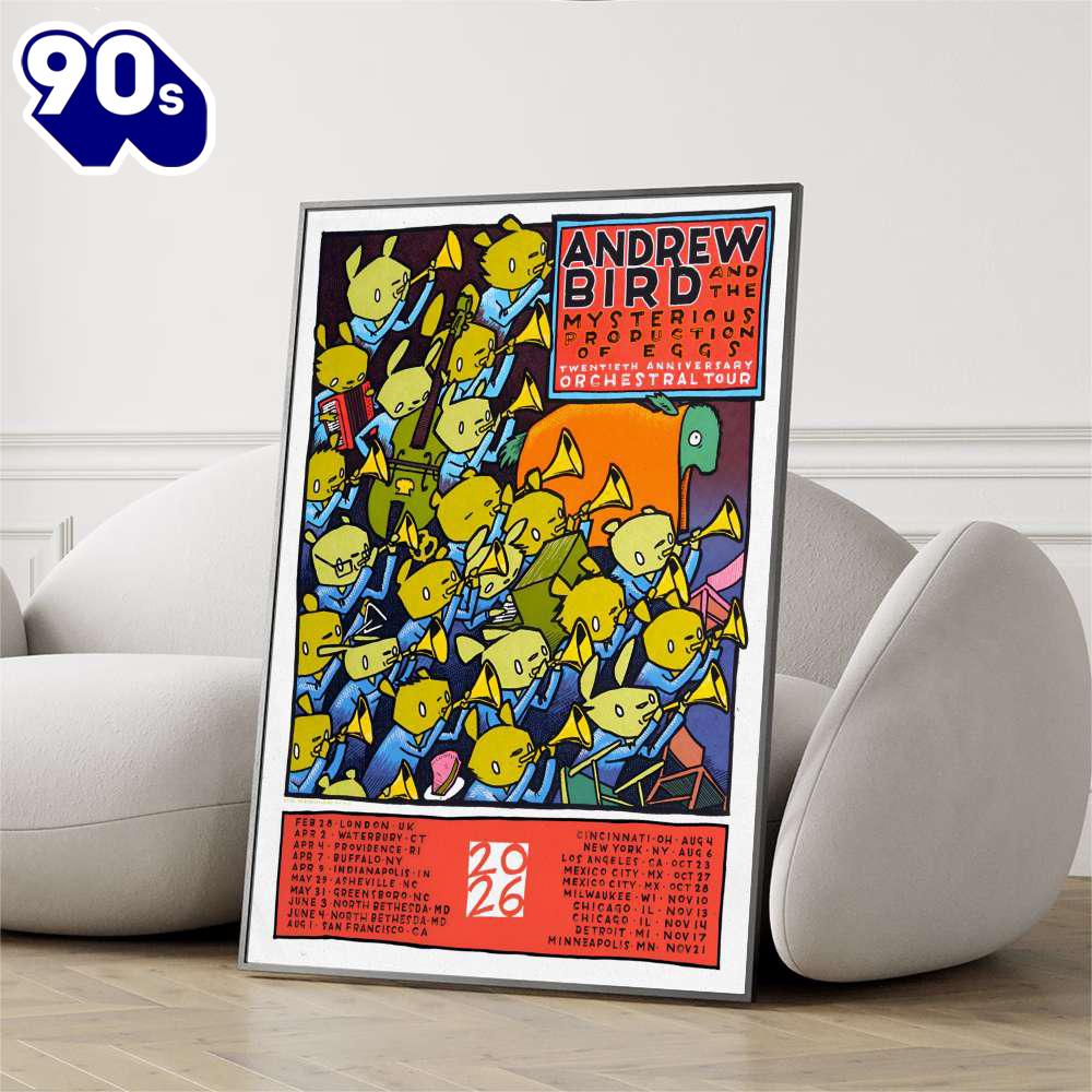 Andrew Bird The Mysterious Production Of Eggs Orchestral Tour 2026 Poster Andrew Bird The Mysterious Production Of Eggs Orchestral Tour 2026 Poster