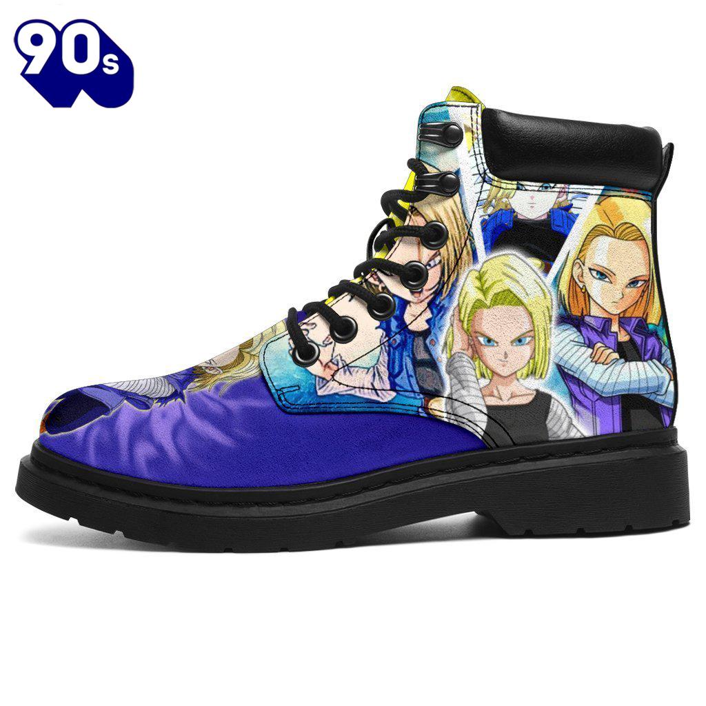 Android 18 Dragon Ball Leather Boots Shoes Anime Custom Idea Android 18 Dragon Ball Leather Boots Shoes Anime Custom Idea
