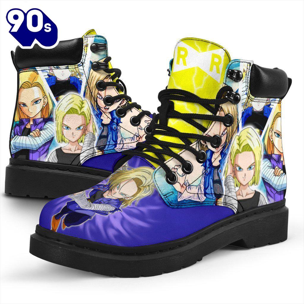 Android 18 Dragon Ball Leather Boots Shoes Anime Custom Idea Android 18 Dragon Ball Leather Boots Shoes Anime Custom Idea