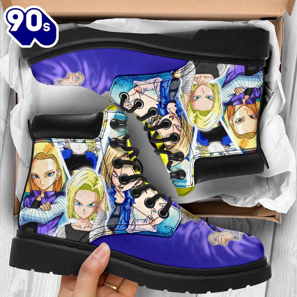 Android 18 Dragon Ball Leather Boots Shoes Anime Custom Idea Android 18 Dragon Ball Leather Boots Shoes Anime Custom Idea