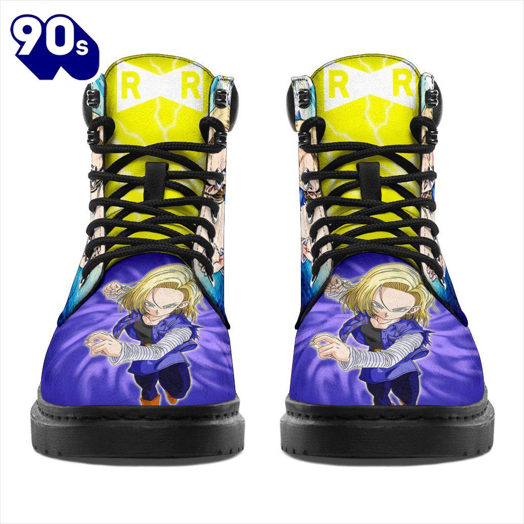 Android 18 Dragon Ball Leather Boots Shoes Anime Custom Idea Android 18 Dragon Ball Leather Boots Shoes Anime Custom Idea