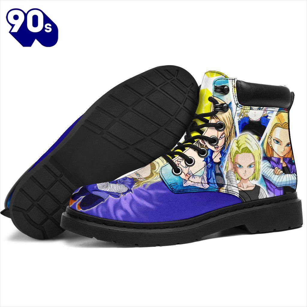 Android 18 Dragon Ball Leather Boots Shoes Anime Custom Idea Android 18 Dragon Ball Leather Boots Shoes Anime Custom Idea