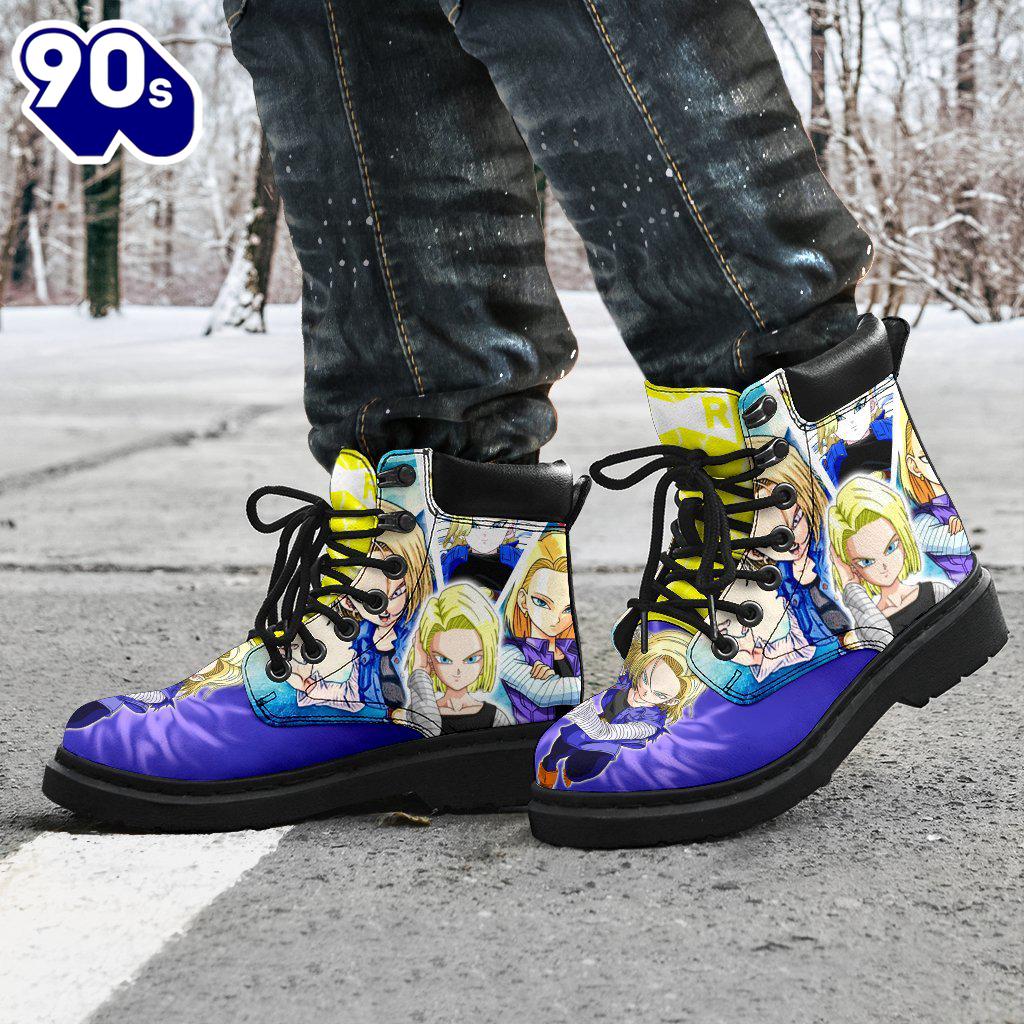 Android 18 Dragon Ball Leather Boots Shoes Anime Custom Idea Android 18 Dragon Ball Leather Boots Shoes Anime Custom Idea