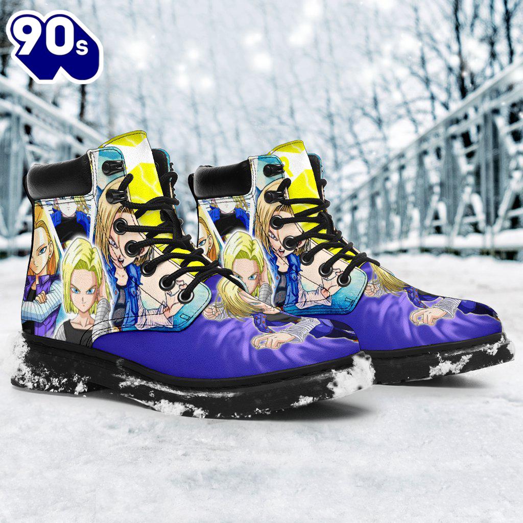 Android 18 Dragon Ball Leather Boots Shoes Anime Custom Idea Android 18 Dragon Ball Leather Boots Shoes Anime Custom Idea