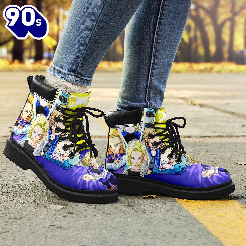 Android 18 Dragon Ball Leather Boots Shoes Anime Custom Idea Android 18 Dragon Ball Leather Boots Shoes Anime Custom Idea