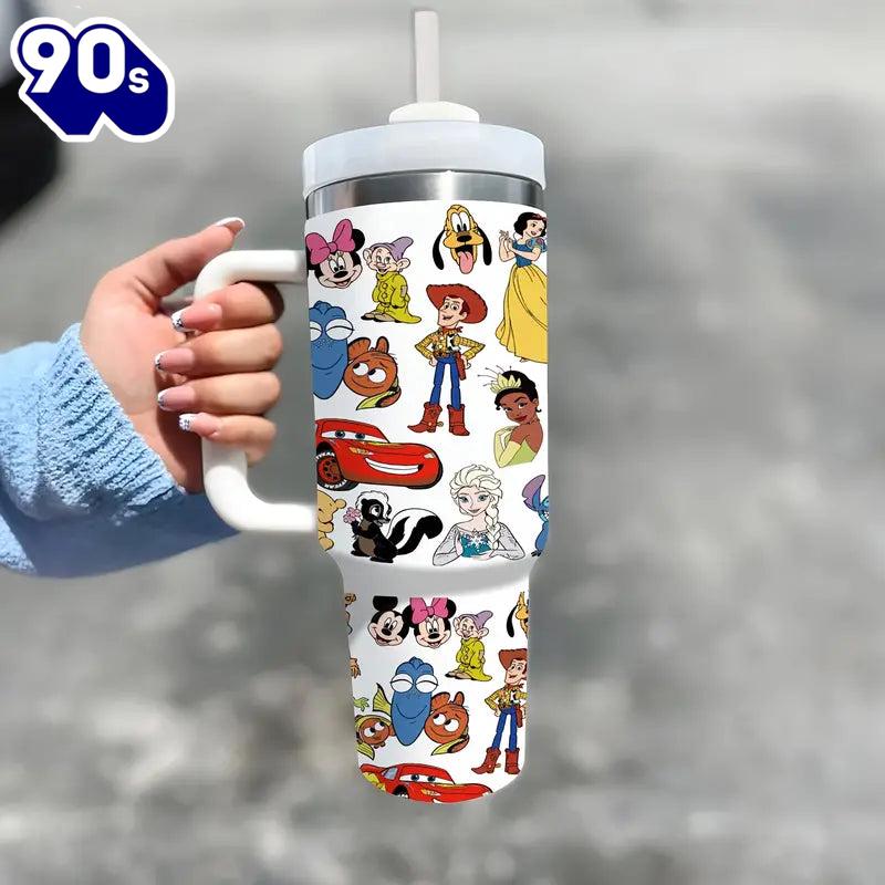 Animated Characters 40oz Insulated Tumbler With Handle Animated Characters 40oz Insulated Tumbler With Handle
