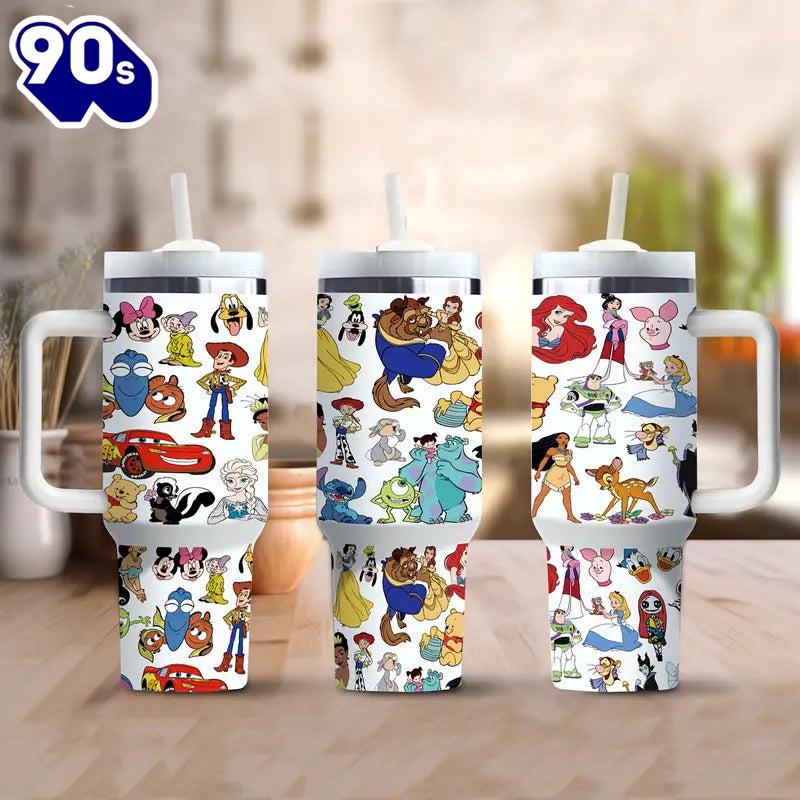 Animated Characters 40oz Insulated Tumbler With Handle Animated Characters 40oz Insulated Tumbler With Handle