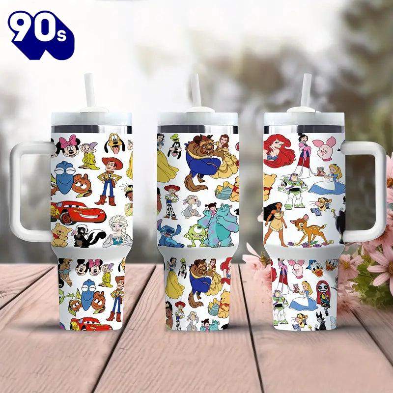 Animated Characters 40oz Insulated Tumbler With Handle Animated Characters 40oz Insulated Tumbler With Handle