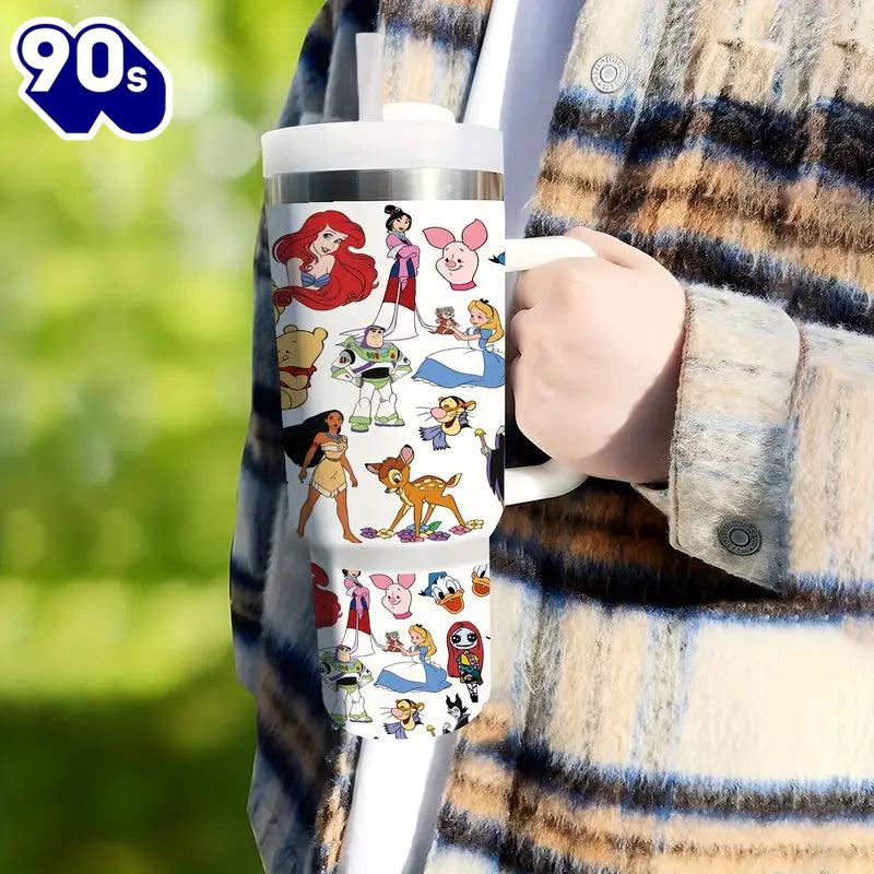 Animated Characters 40oz Insulated Tumbler With Handle Animated Characters 40oz Insulated Tumbler With Handle