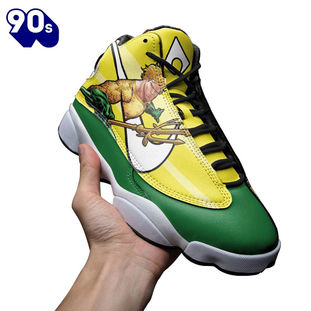 Aquaman Air Jordan 13 Sneakers Super Heroes Custom Shoes Aquaman Air Jordan 13 Sneakers Super Heroes Custom Shoes