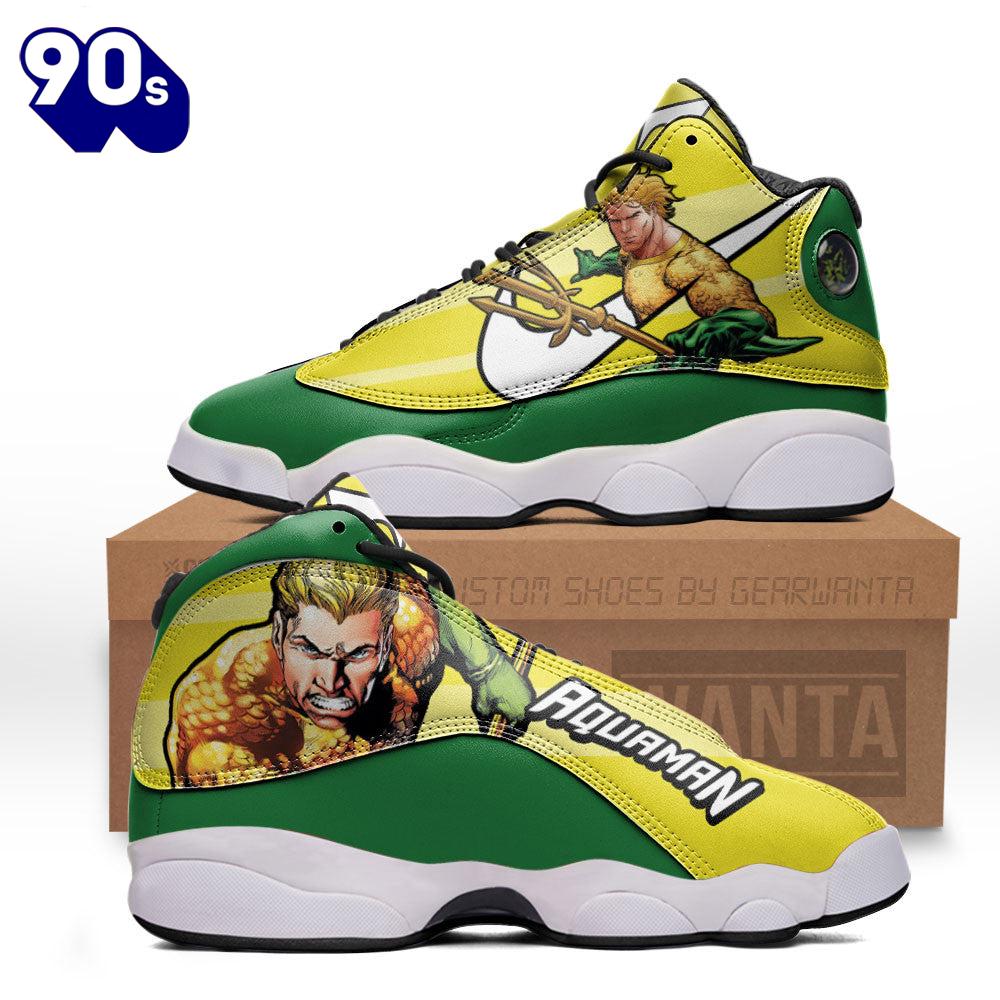Aquaman Air Jordan 13 Sneakers Super Heroes Custom Shoes Aquaman Air Jordan 13 Sneakers Super Heroes Custom Shoes