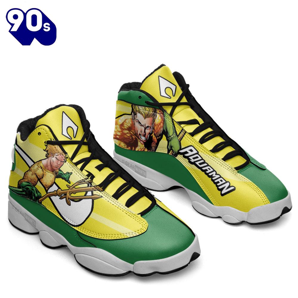 Aquaman Air Jordan 13 Sneakers Super Heroes Custom Shoes Aquaman Air Jordan 13 Sneakers Super Heroes Custom Shoes