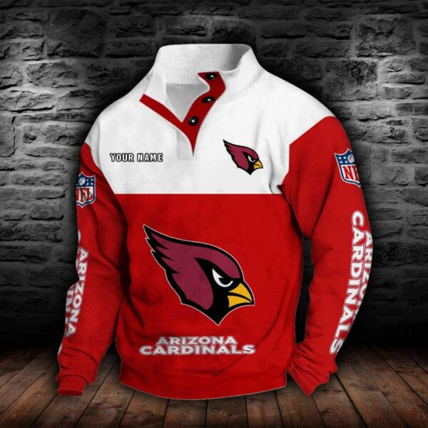 Arizona Cardinals Double Breasted Stand Collar Hoodie