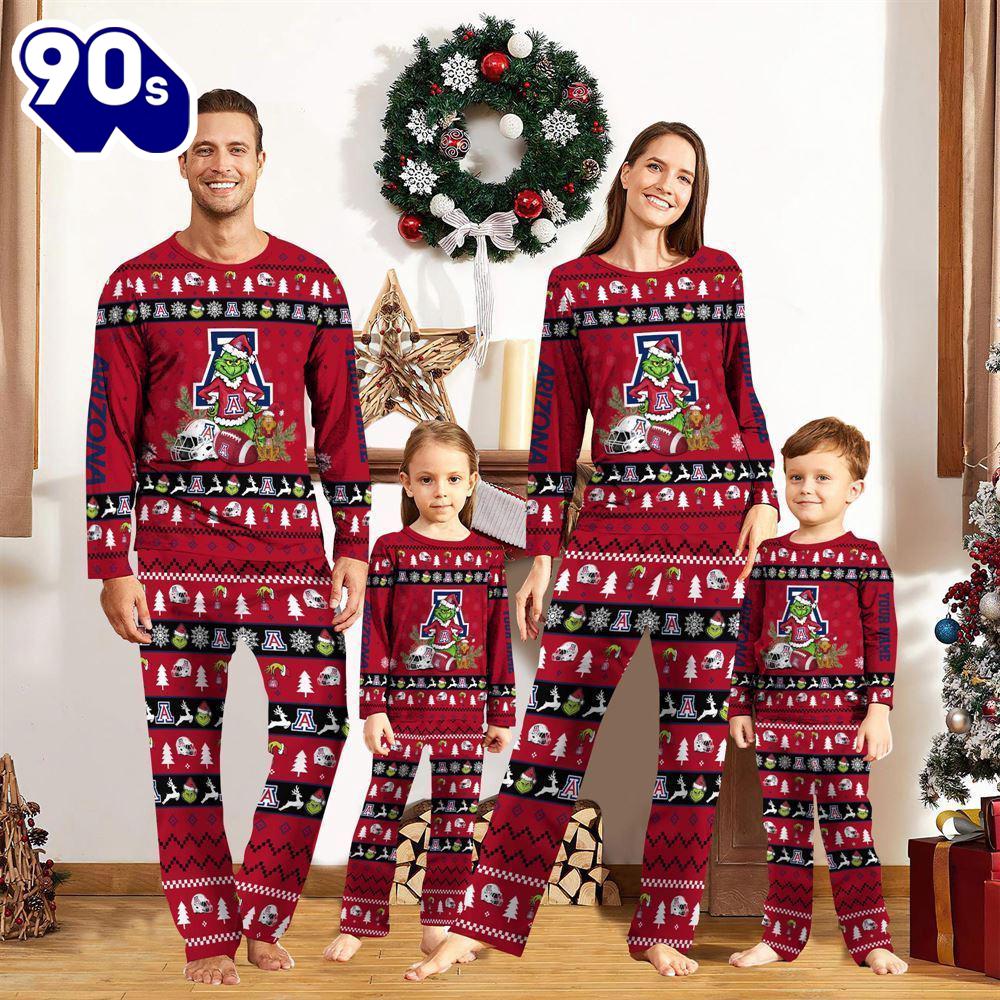 Arizona Wildcats NCAA Custom Name Grinch Christmas And Sport Team Pajama Set Arizona Wildcats NCAA Custom Name Grinch Christmas And Sport Team Pajama Set