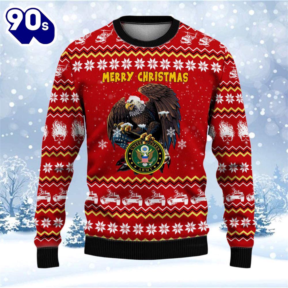 Armed Forces Army Veteran Military Soldier Ugly Gift Veteran Christmas Sweater Armed Forces Army Veteran Military Soldier Ugly Gift Veteran Christmas Sweater