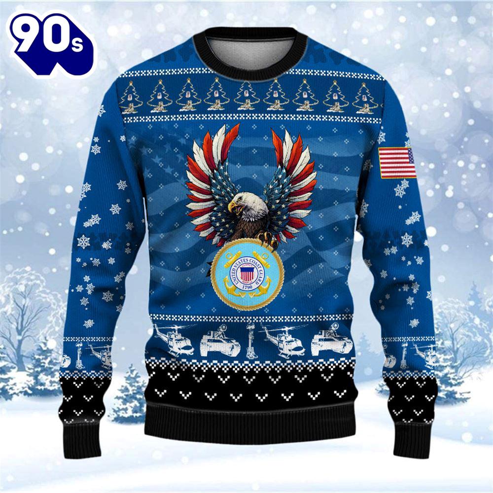 Armed Forces Coast Guard Veteran Military Soldier Ugly Gift Veteran Christmas Sweater Armed Forces Coast Guard Veteran Military Soldier Ugly Gift Veteran Christmas Sweater