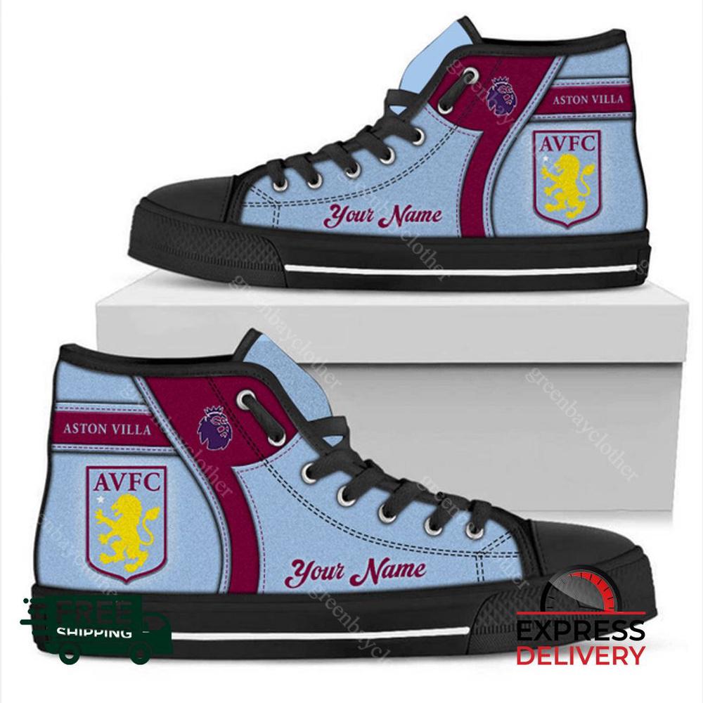Aston Villa F.C Personalzied High Top Canvas Shoes Aston Villa F.C Personalzied High Top Canvas Shoes