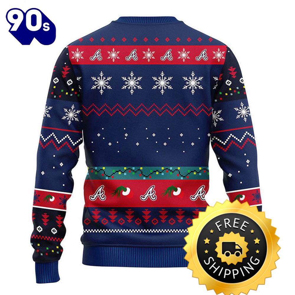 Atlanta Braves 12 Grinch Xmas Day Ugly Christmas Sweater, Atlanta Braves Ugly Sweater, MLB Christmas Sweater Atlanta Braves 12 Grinch Xmas Day Ugly Christmas Sweater, Atlanta Braves Ugly Sweater, MLB Christmas Sweater