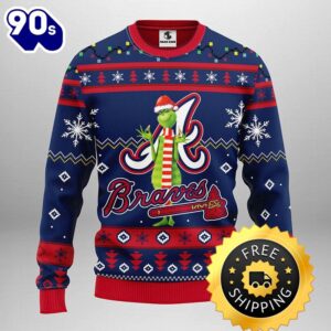 Atlanta Braves Funny Grinch Ugly…