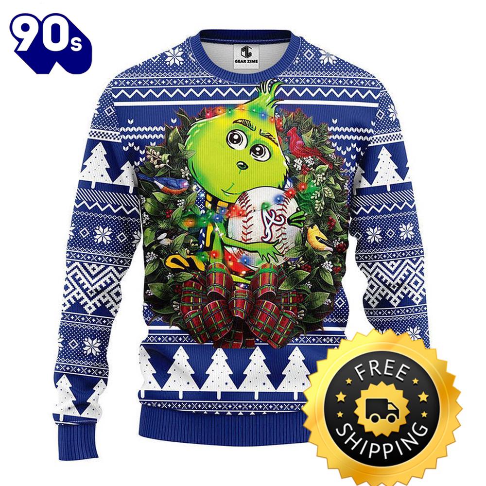 Atlanta Braves Grinch Hug Ugly Christmas Sweater, Atlanta Braves Ugly Sweater, MLB Christmas Sweater Atlanta Braves Grinch Hug Ugly Christmas Sweater, Atlanta Braves Ugly Sweater, MLB Christmas Sweater