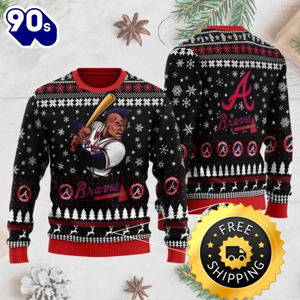 Atlanta Braves Mascot Ugly Christmas Sweater, Atlanta Braves Ugly Sweater, MLB Christmas Sweater Atlanta Braves Mascot Ugly Christmas Sweater, Atlanta Braves Ugly Sweater, MLB Christmas Sweater