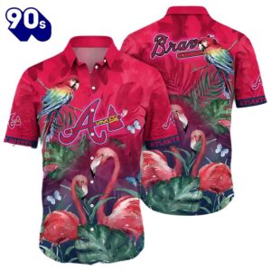 Atlanta Braves Mlb Hawaiian Button…