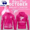 Atlanta Falcons Breast Cancer Awareness Pink 2025 Hot Pink Hoodie