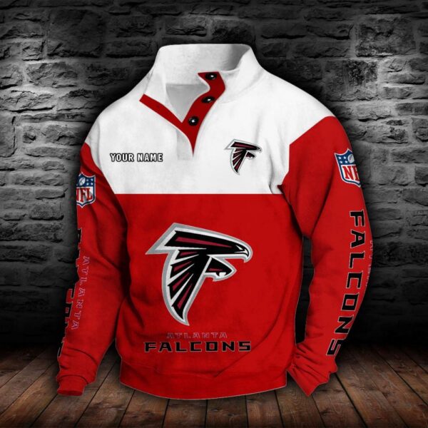 Atlanta Falcons Double Breasted Stand Collar Hoodie
