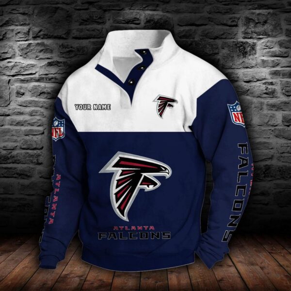 Atlanta Falcons Double Breasted Stand Collar Hoodie