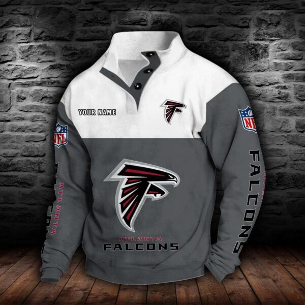 Atlanta Falcons Double Breasted Stand Collar Hoodie