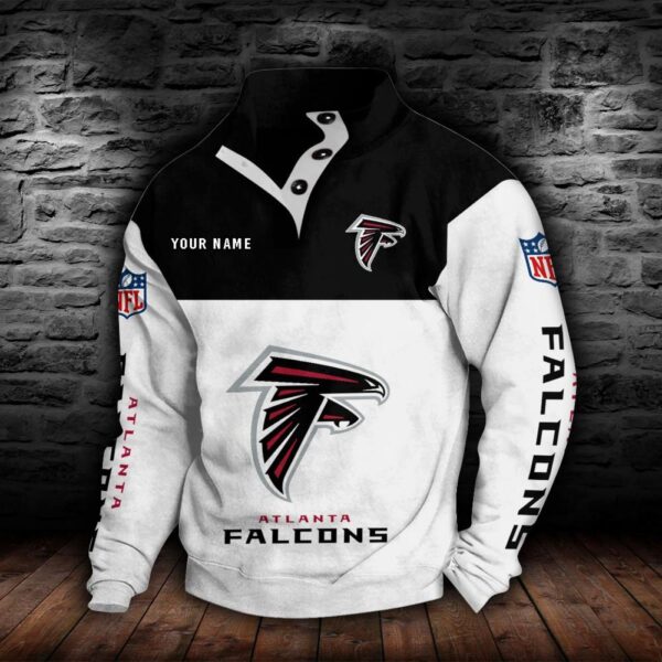 Atlanta Falcons Double Breasted Stand Collar Hoodie