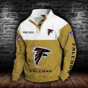Atlanta Falcons Double Breasted Stand Collar Hoodie