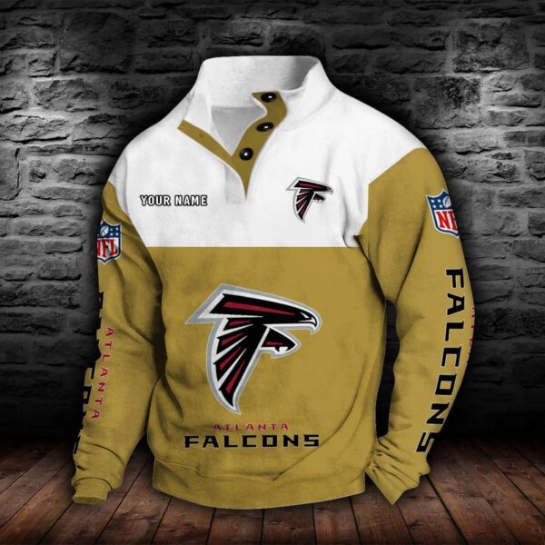 Atlanta Falcons Double Breasted Stand Collar Hoodie
