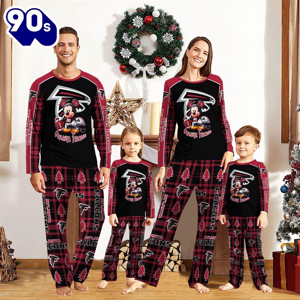 Atlanta Falcons Pajamas Personalized Your Name NFL And Mickey Mouse Pajamas Gift Christmas Atlanta Falcons Pajamas Personalized Your Name NFL And Mickey Mouse Pajamas Gift Christmas