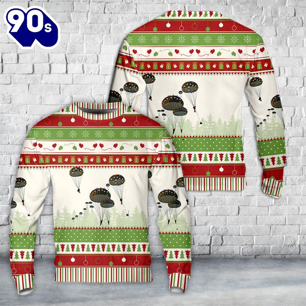 Australian Army 3rd Battalion, Royal Australian Regiment Parachute Drop Christmas AOP Sweater Australian Army 3rd Battalion, Royal Australian Regiment Parachute Drop Christmas AOP Sweater