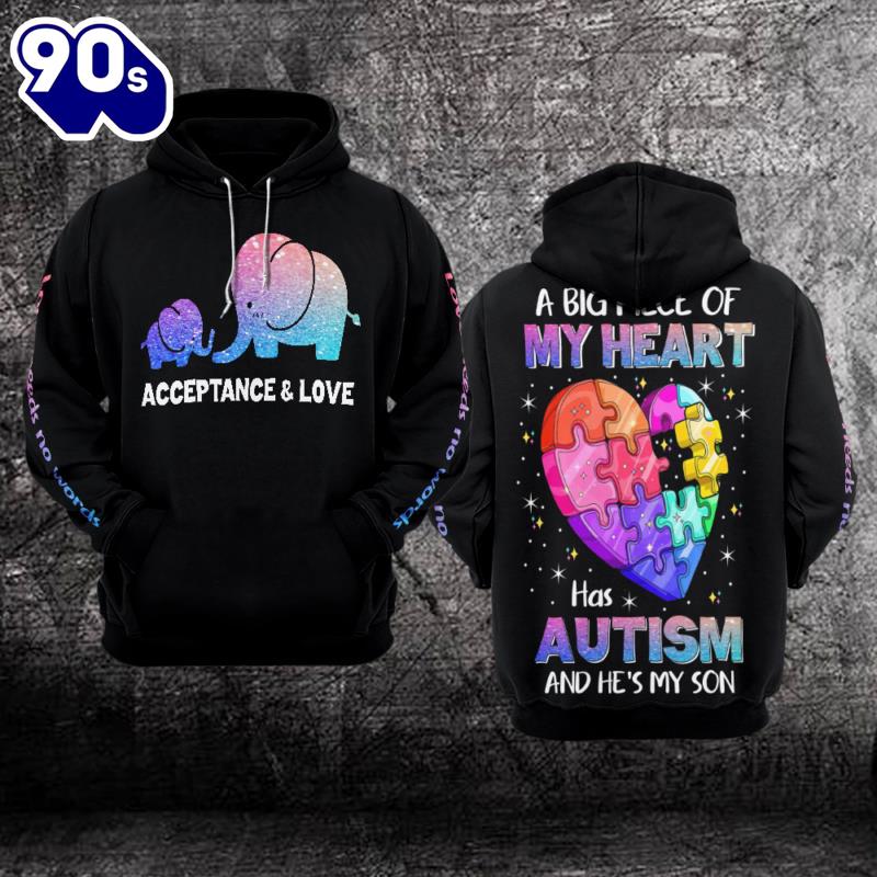 Autism Awareness Hoodie 3D A Big Piece of My Heart Has Autism and He’s My Son Gift Christmas Autism Awareness Hoodie 3D A Big Piece of My Heart Has Autism and He’s My Son Gift Christmas