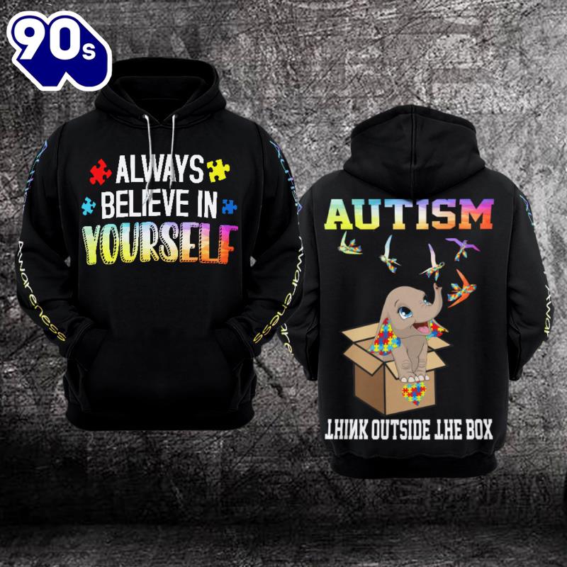 Autism Awareness Hoodie 3D Autism Think Outside the Box Gift Christmas Autism Awareness Hoodie 3D Autism Think Outside the Box Gift Christmas