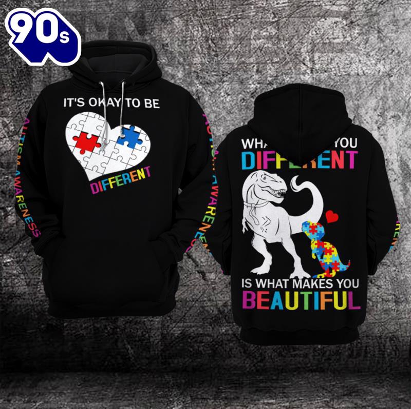 Autism Awareness Hoodie 3D It’s Okay to Be Different Gift Christmas Autism Awareness Hoodie 3D It’s Okay to Be Different Gift Christmas
