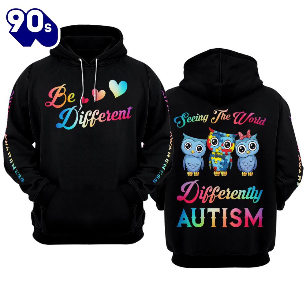 Autism Awareness Hoodie 3D Seeing The World Differently Gift Christmas Autism Awareness Hoodie 3D Seeing The World Differently Gift Christmas