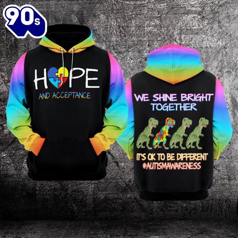 Autism Awareness Hoodie 3D We Shine Bright Together It’s Ok to Be Different Gift Christmas Autism Awareness Hoodie 3D We Shine Bright Together It’s Ok to Be Different Gift Christmas