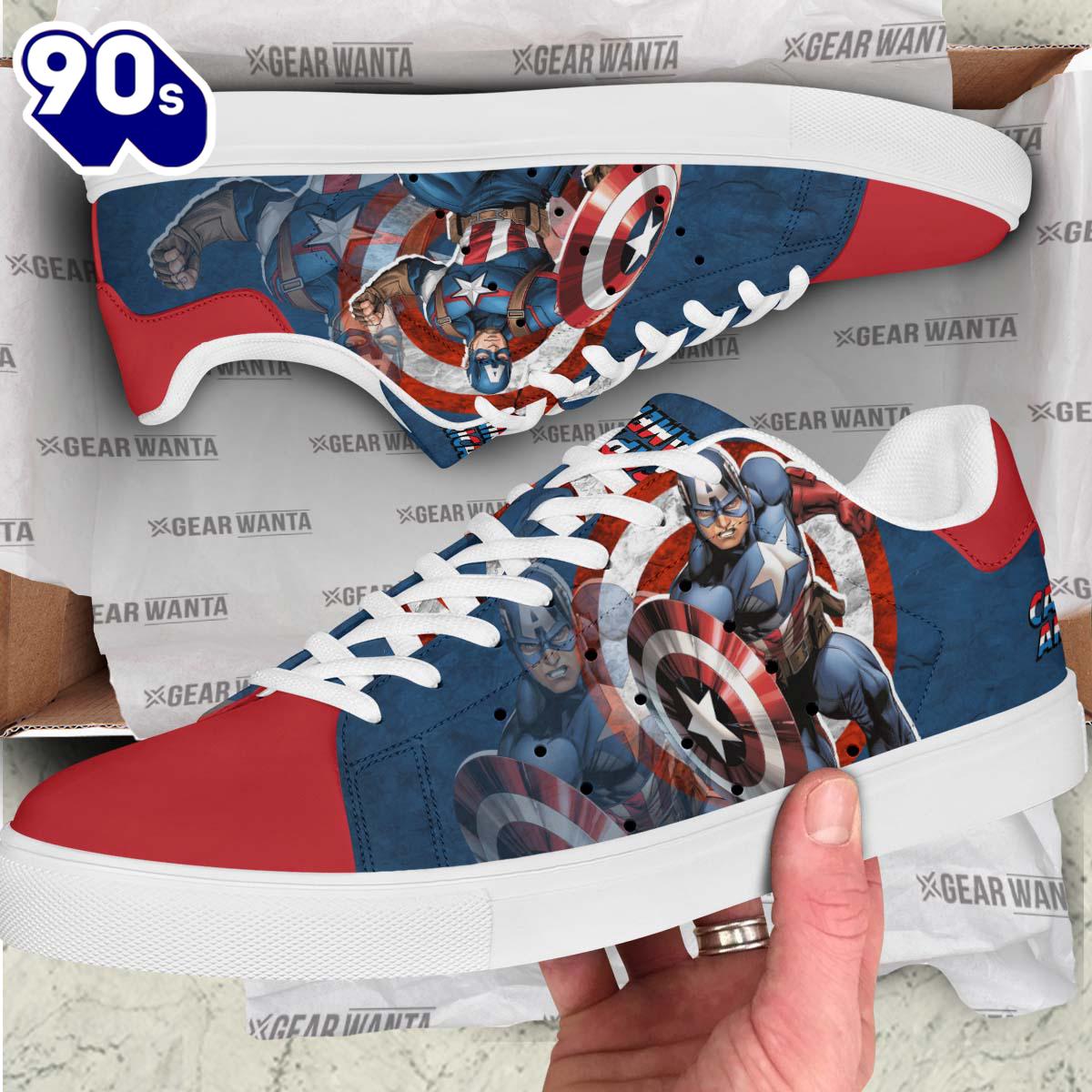 Avengers Captain America Stan Smith Shoes Gift For Your Kid Avengers Captain America Stan Smith Shoes Gift For Your Kid