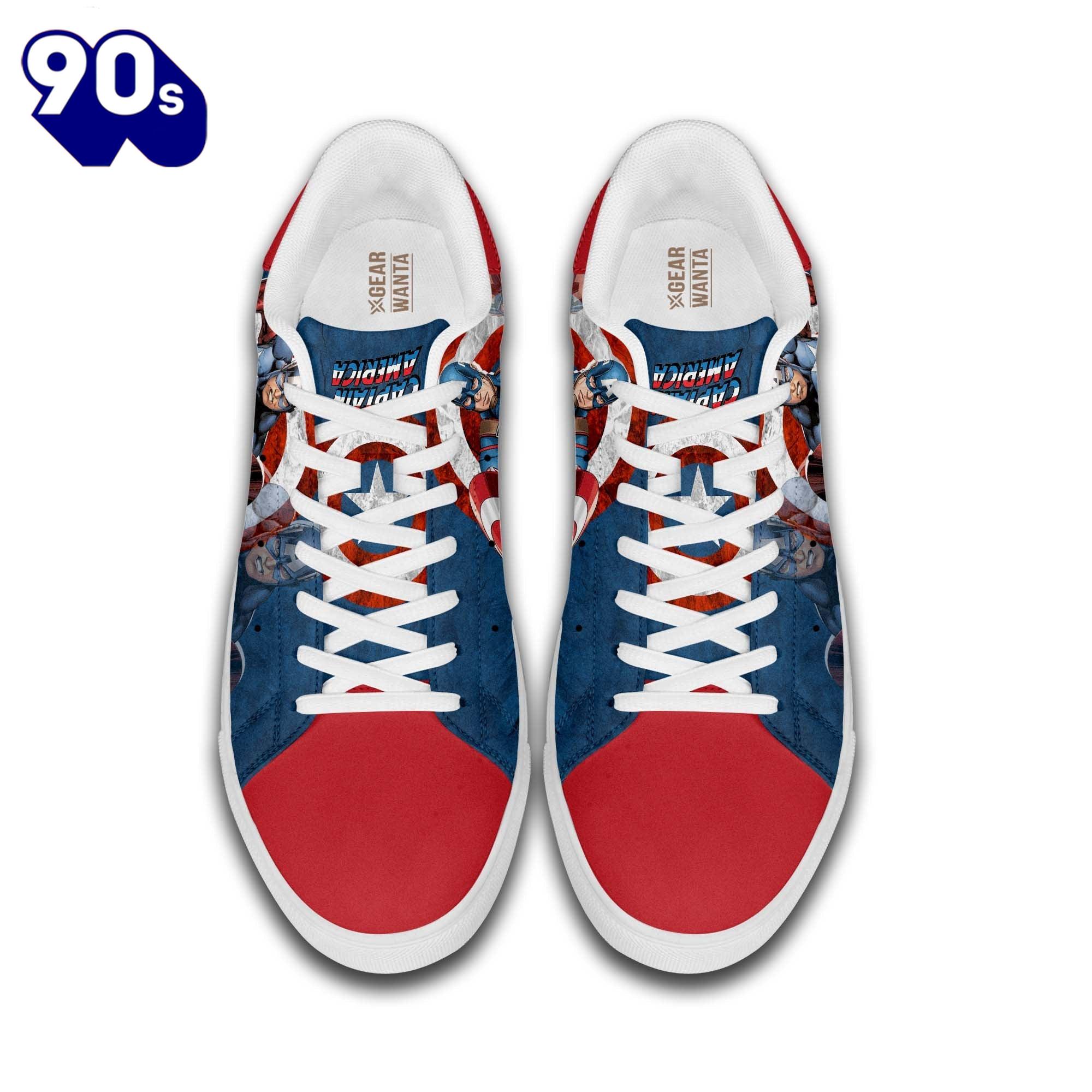 Avengers Captain America Stan Smith Shoes Gift For Your Kid Avengers Captain America Stan Smith Shoes Gift For Your Kid