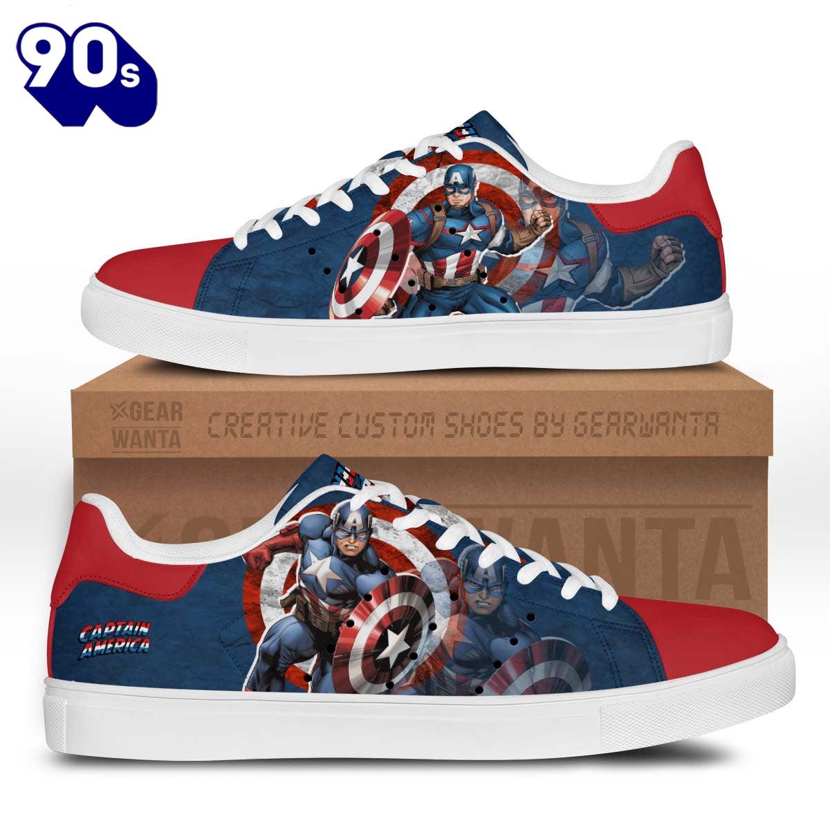 Avengers Captain America Stan Smith Shoes Gift For Your Kid Avengers Captain America Stan Smith Shoes Gift For Your Kid