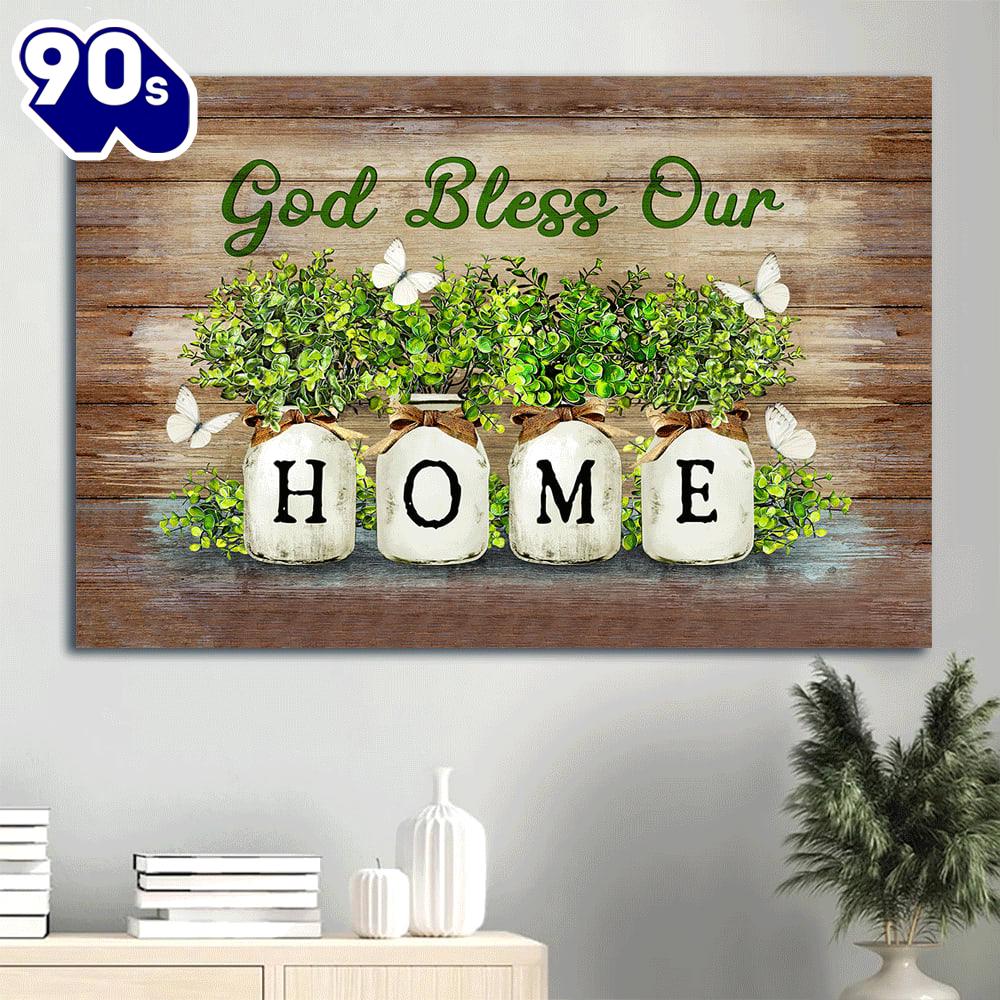 Baby Rubber Plant Vase White Butterfly God Bless Our Home Canvas Wall Art Gift Christmas Baby Rubber Plant Vase White Butterfly God Bless Our Home Canvas Wall Art Gift Christmas