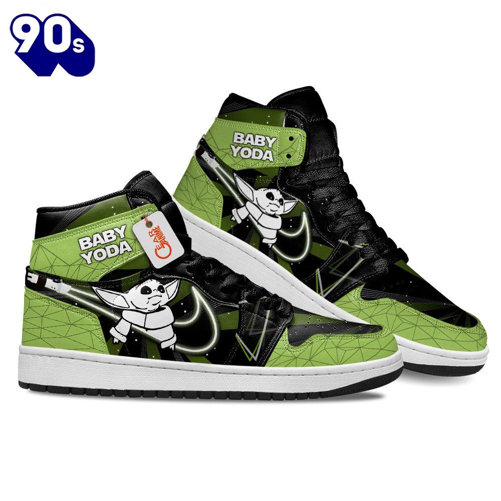 Baby Yoda J1 Sneakers Custom For Fans Baby Yoda J1 Sneakers Custom For Fans
