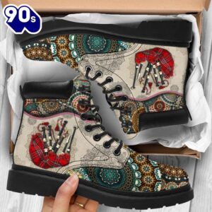 Bagpipes Vintage Mandala Asboot Music Gift All Season Boots