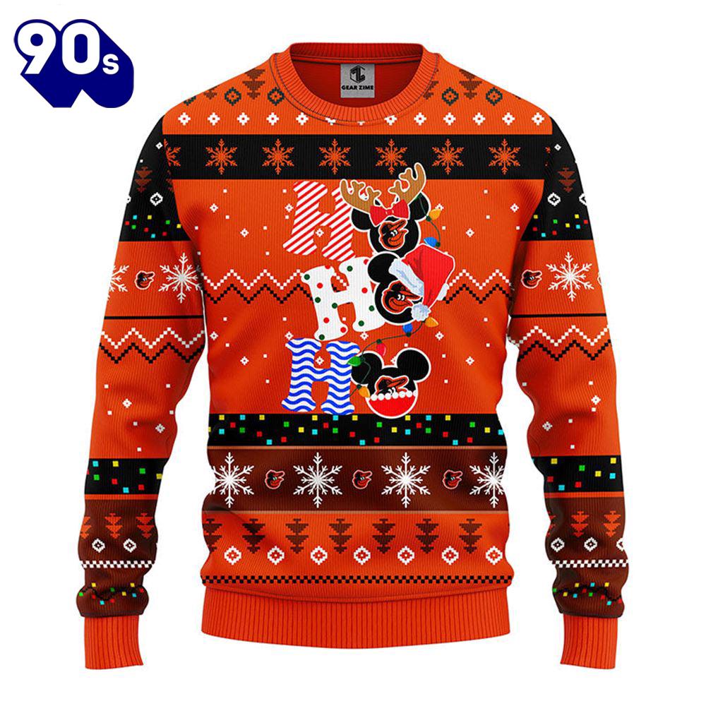 Baltimore Orioles Hohoho Mickey Christmas Ugly Sweater Gift Christmas Baltimore Orioles Hohoho Mickey Christmas Ugly Sweater Gift Christmas