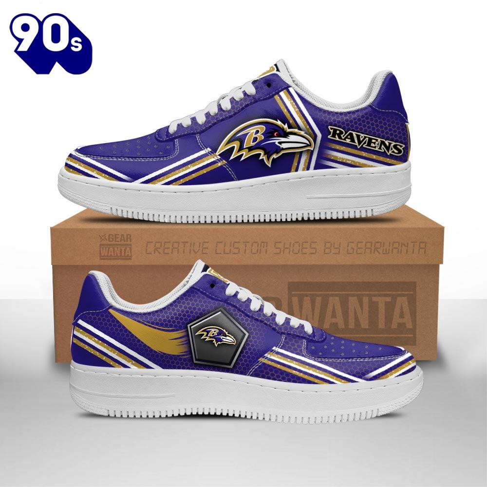 Baltimore Ravens Air Sneakers Custom Force Shoes For Fans Baltimore Ravens Air Sneakers Custom Force Shoes For Fans