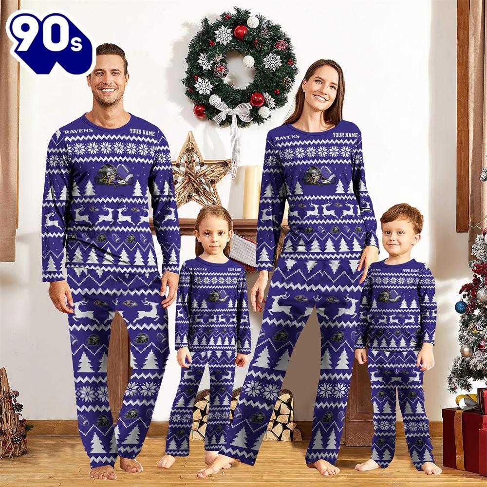 NFL Family Pajama Set, Baltimore Ravens Christmas NFL Custom Family Pajamas NFL Family Pajama Set, Baltimore Ravens Christmas NFL Custom Family Pajamas