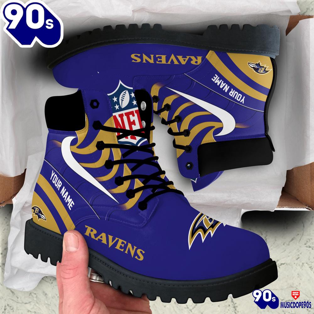 Baltimore Ravens Custom Boots Shoes Idea Gift For Fan Baltimore Ravens Custom Boots Shoes Idea Gift For Fan